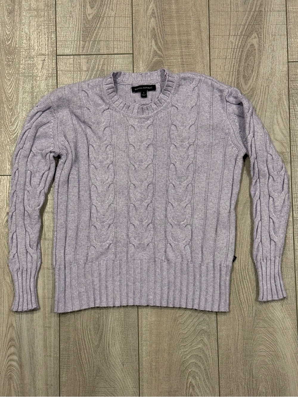 Banana Republic Light Lavender Cable-Knit Crew Sweater - Picture 2 of 8